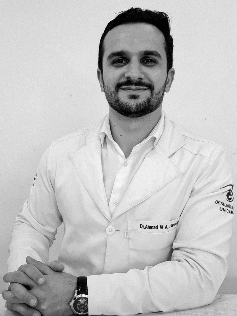 Retrato do Dr. Ahmad Mohamad Ali Hamade — médico oftalmologista